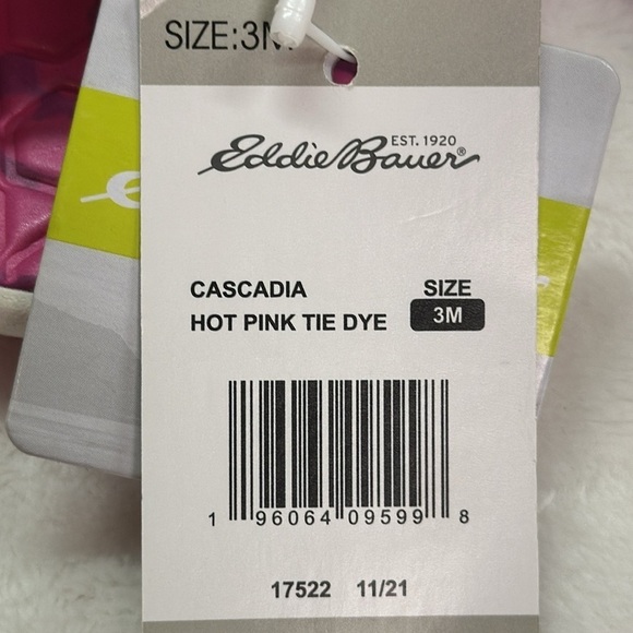 Eddie Bauer Girls Cascadia Hit Pink Tie Dye Sandals Hook & Loop Size 3M NWT - Picture 11 of 11